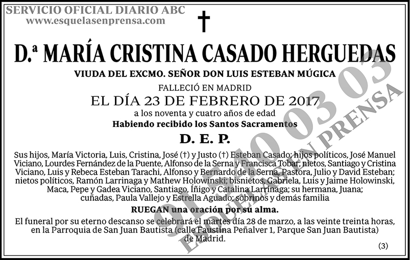 María Cristina Casado Herguedas